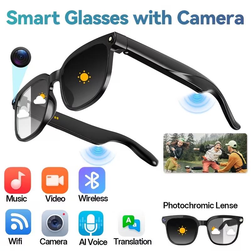 PEJE Smart Glasses with camera and photochromic lenses